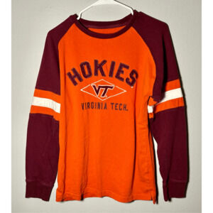 Virginia Tech Hokies Orange & Maroon Retro Look Crewneck Sweatshirt Sz M